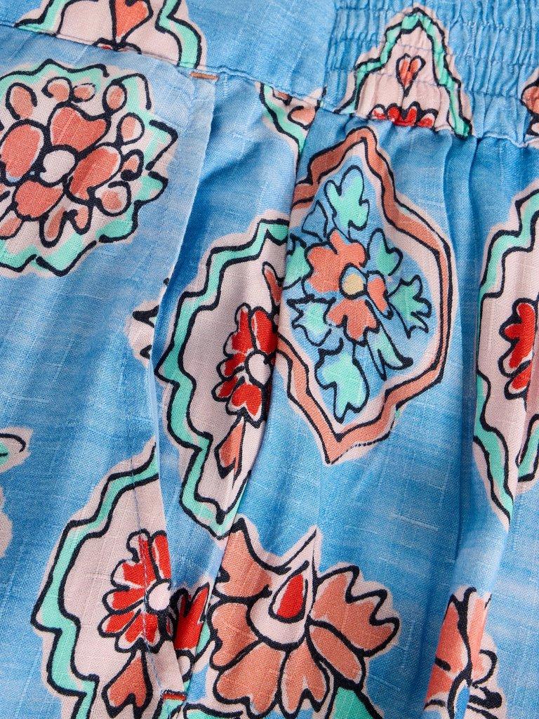 Ally Wide Leg Trouser in BLUE PR - FLAT DETAIL