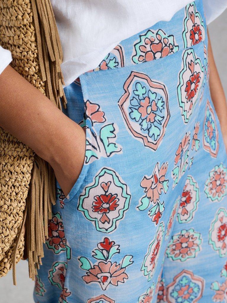 Ally Wide Leg Trouser in BLUE PR - MODEL DETAIL