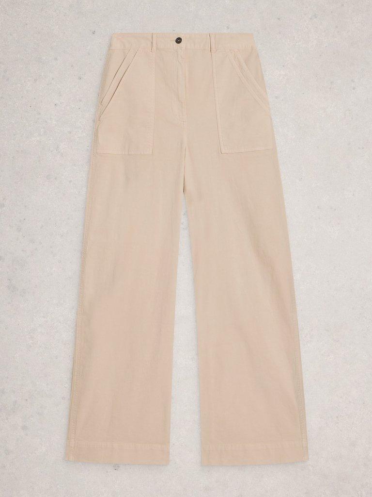 Twister Wide Leg Chino Trouser in NAT WHITE - FLAT FRONT
