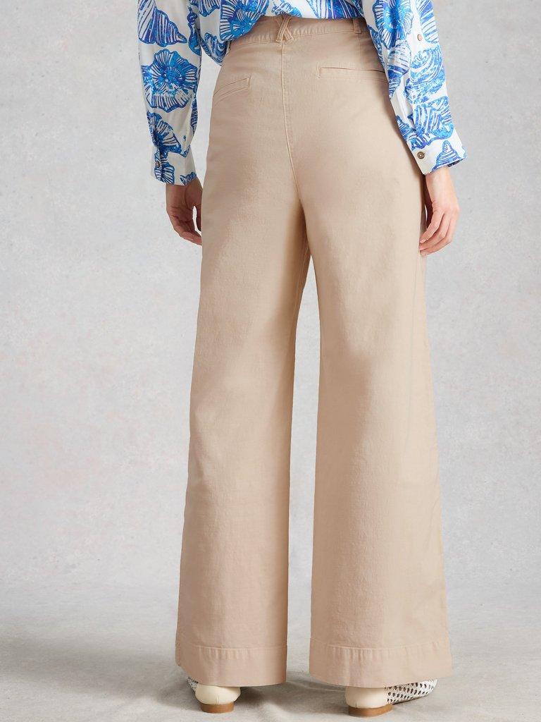 Twister Wide Leg Chino Trouser in NAT WHITE - MODEL BACK