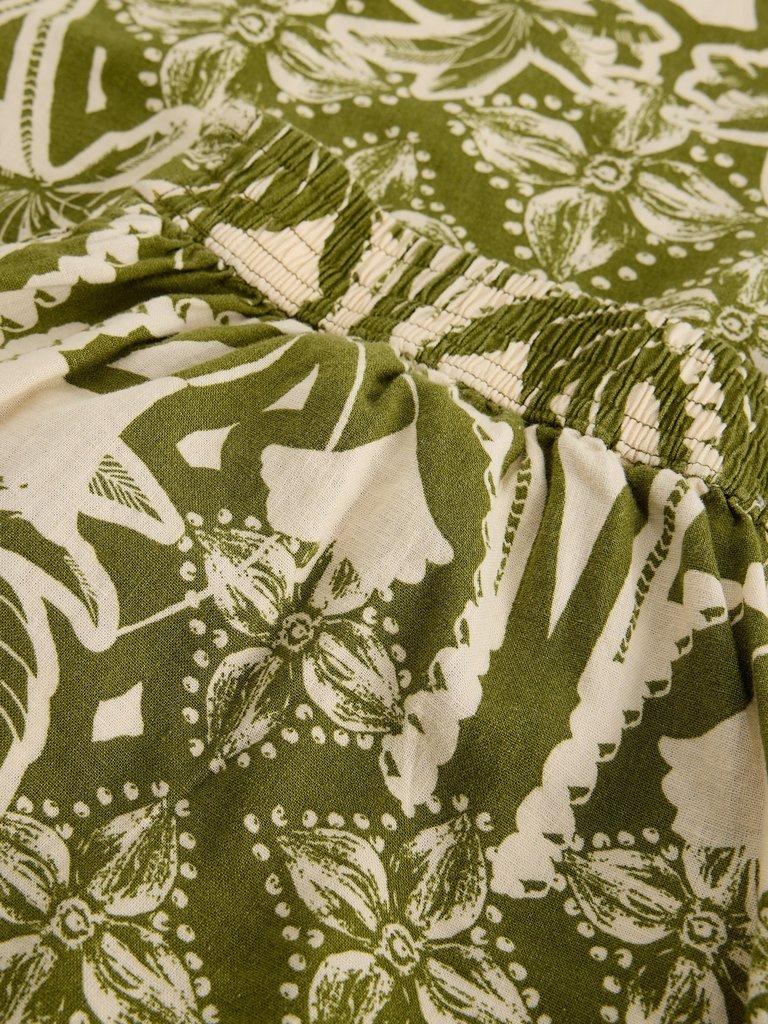 Poppy Linen Blend Trouser in GREEN PR - FLAT DETAIL