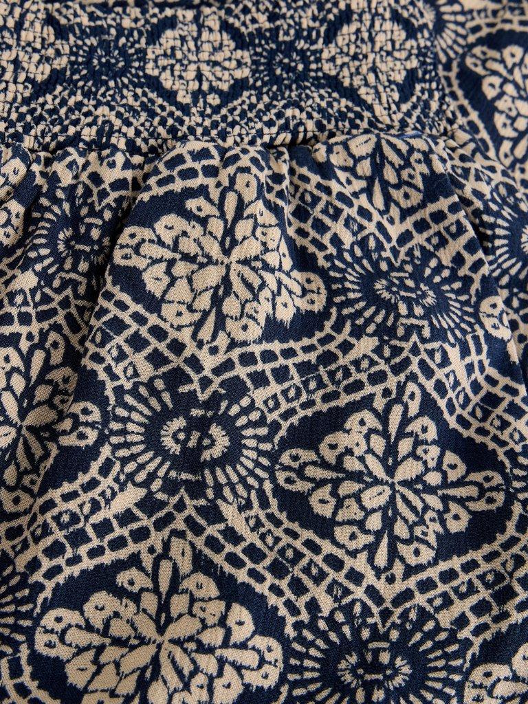 Shelly Crinkle Culotte in NAVY PR - FLAT DETAIL