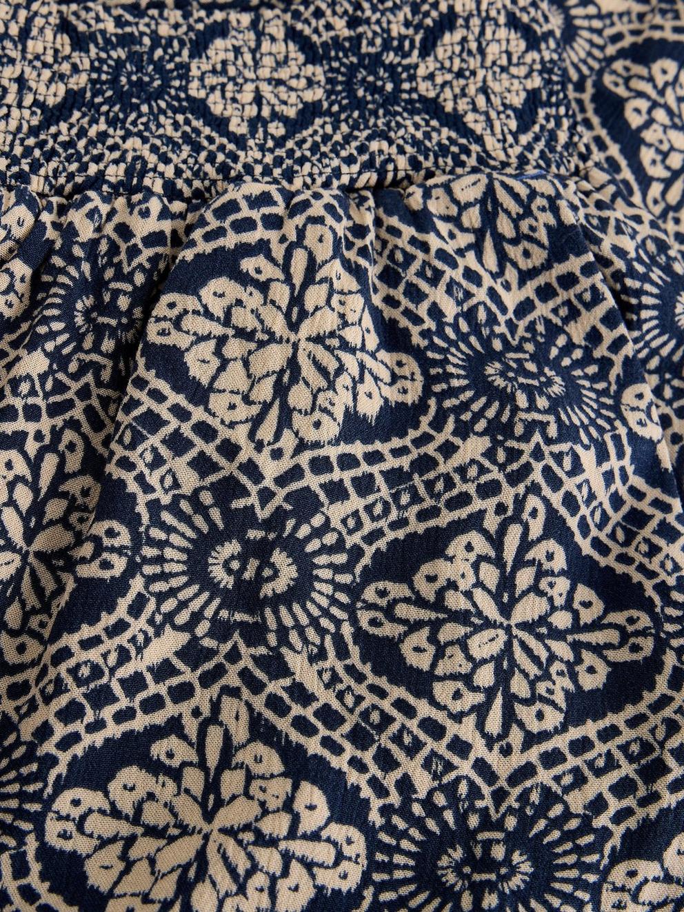Shelly Crinkle Culotte in NAVY PR - FLAT DETAIL