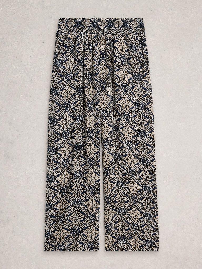 Shelly Crinkle Culotte in NAVY PR - FLAT FRONT