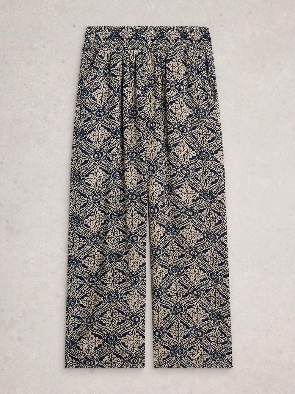 Shelly Crinkle Culotte in NAVY PR - FLAT FRONT