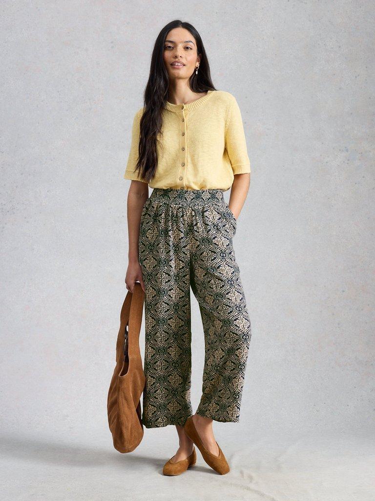 Shelly Crinkle Culotte in NAVY PR - MODEL FRONT