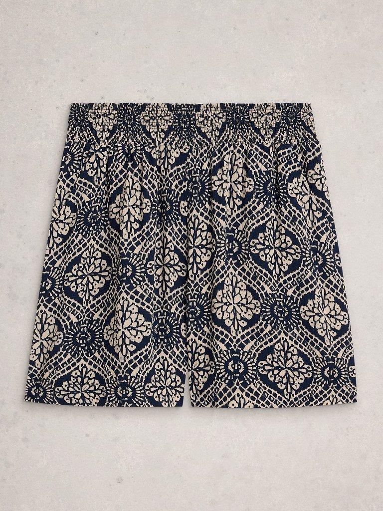 Shelly Crinkle Short in NAVY PR - FLAT FRONT