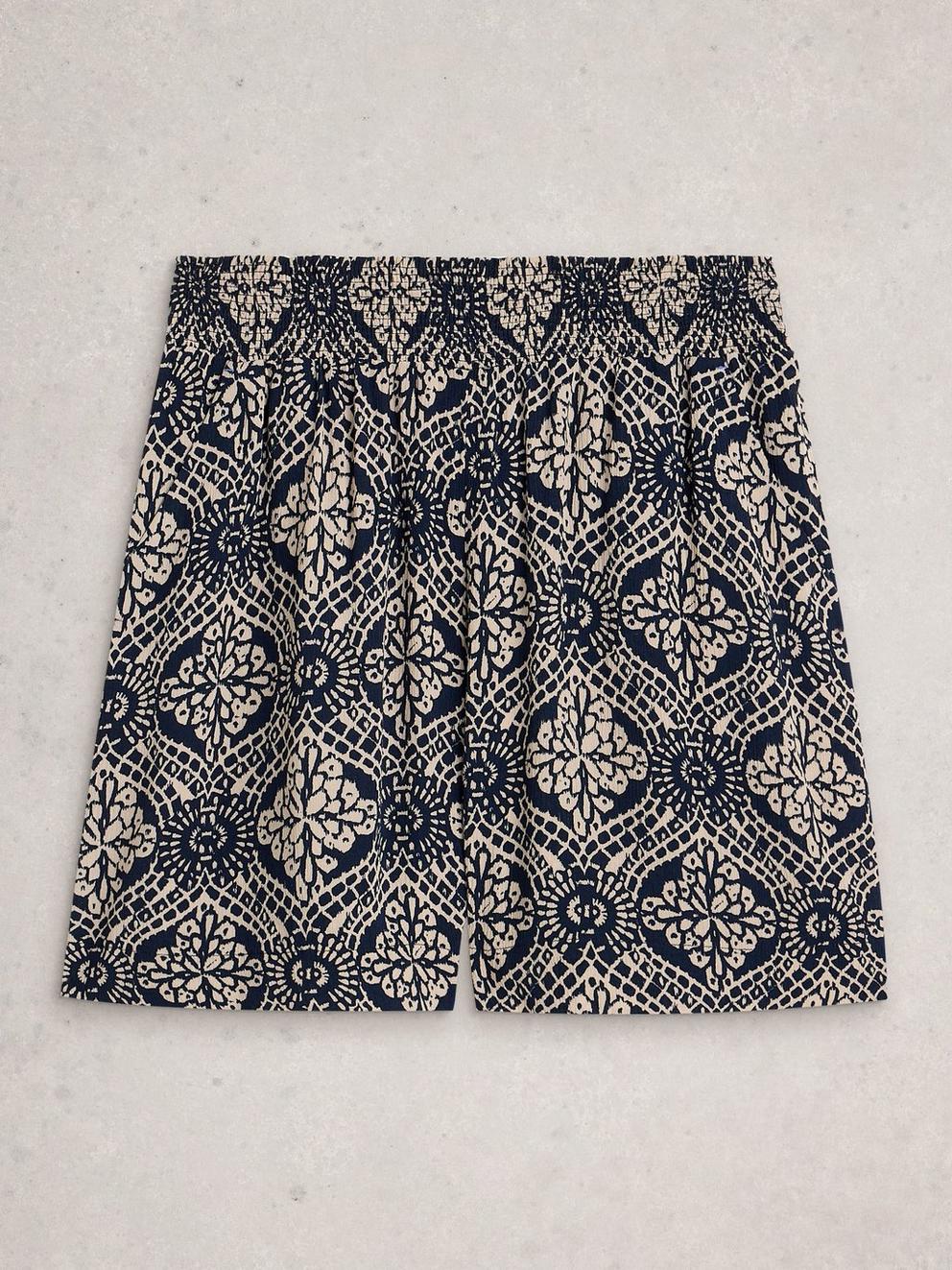Shelly Crinkle Short in NAVY PR - FLAT FRONT