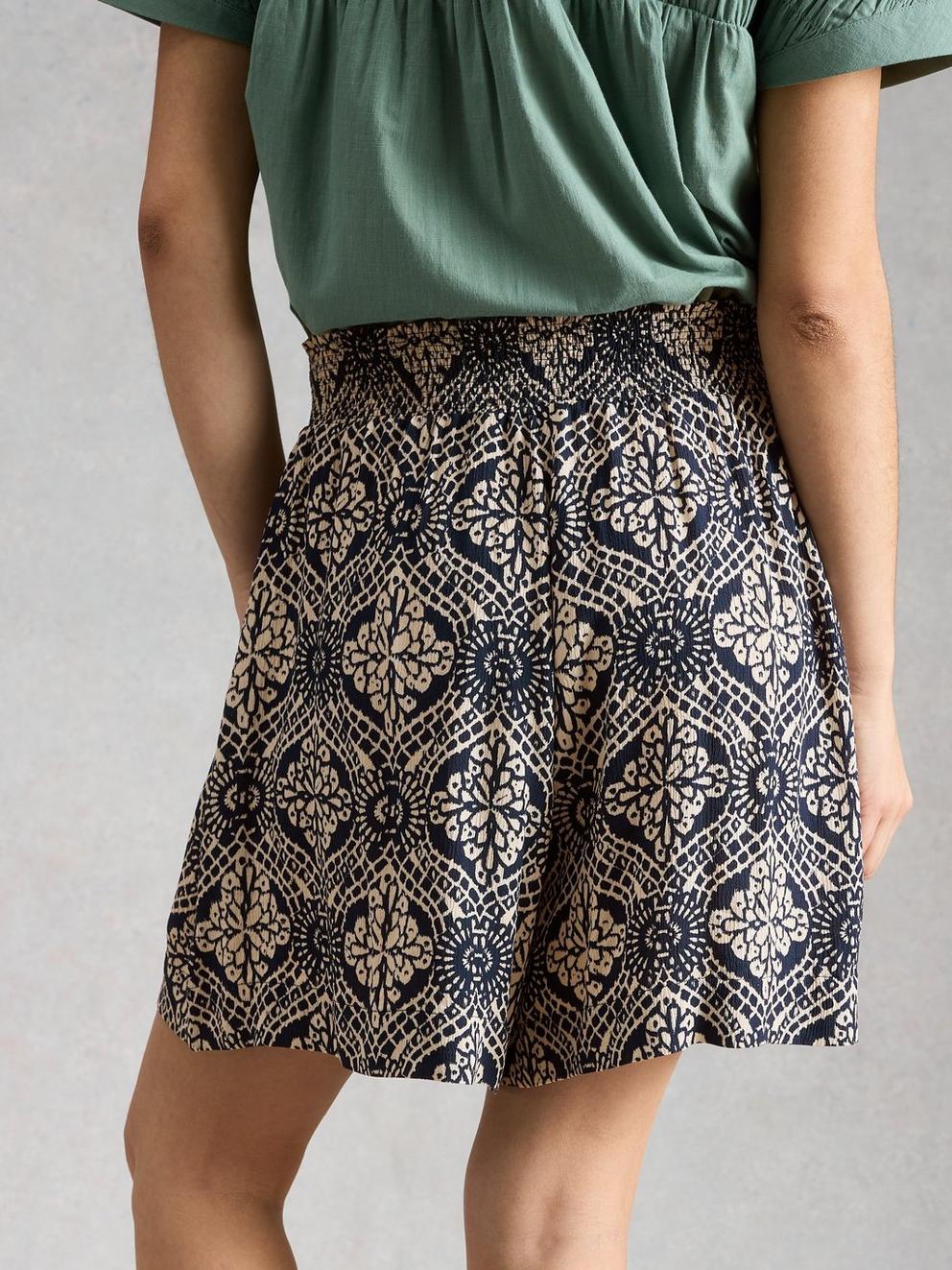 Shelly Crinkle Short in NAVY PR - MODEL BACK