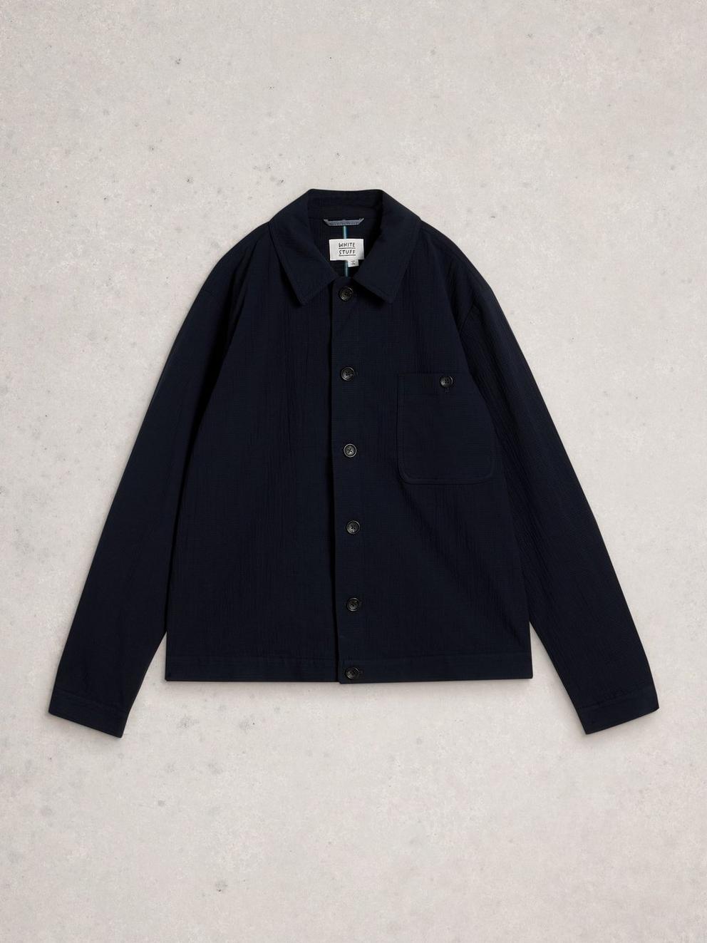 Falmouth Seersucker Jacket in DARK NAVY - FLAT FRONT