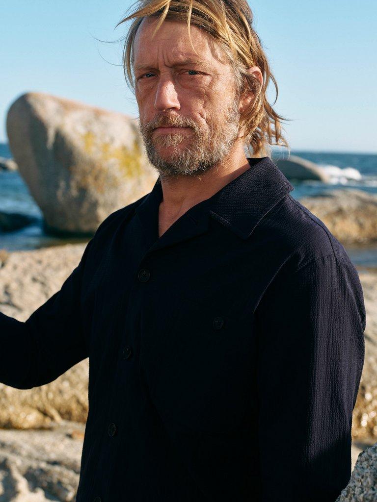 Falmouth Seersucker Jacket in DARK NAVY - MIXED