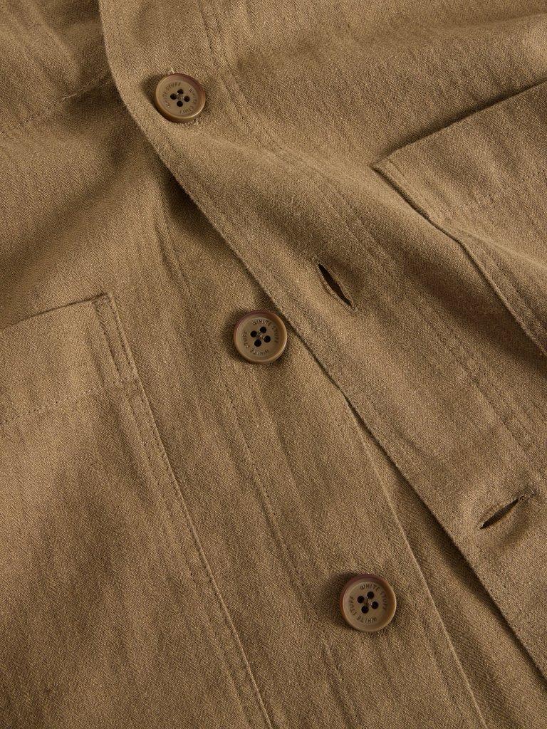 Westgate Linen Blend Jacket in KHAKI GRN - FLAT DETAIL