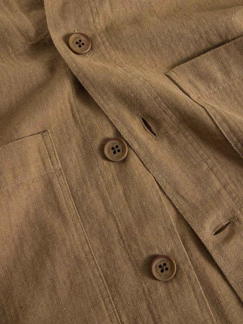 Westgate Linen Blend Jacket in KHAKI GRN - FLAT DETAIL