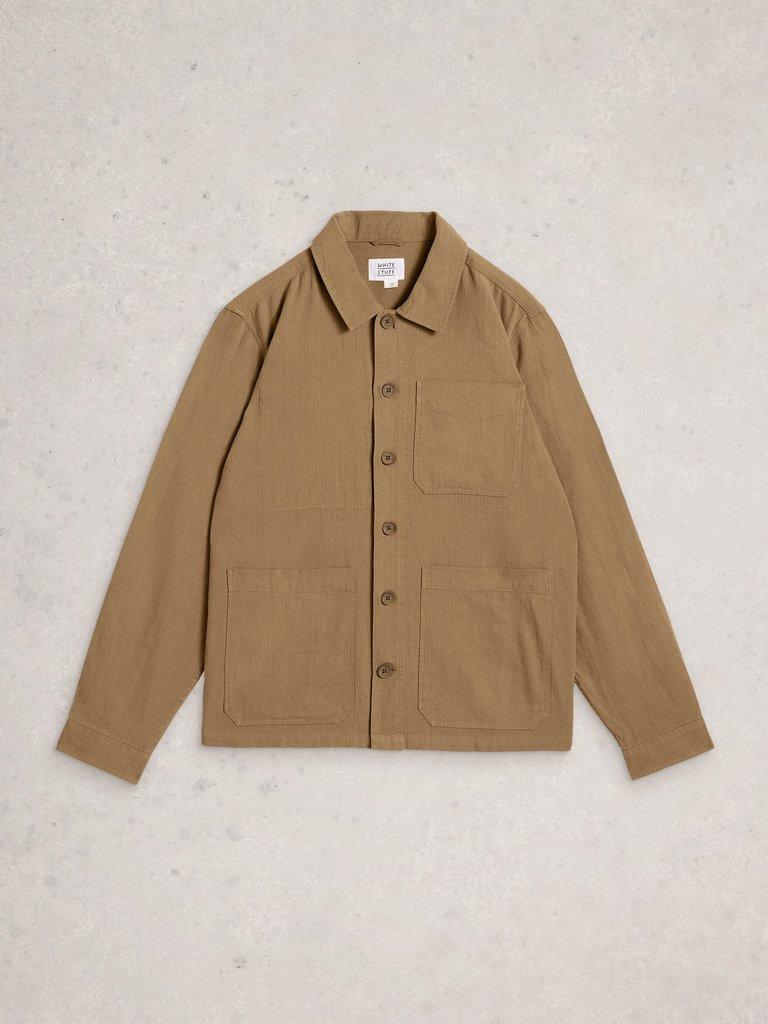 Westgate Linen Blend Jacket in KHAKI GRN - FLAT FRONT