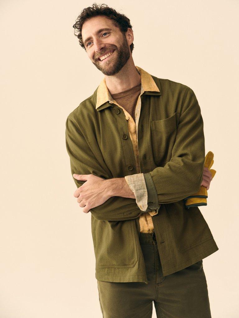 Westgate Linen Blend Jacket in KHAKI GRN - MIXED