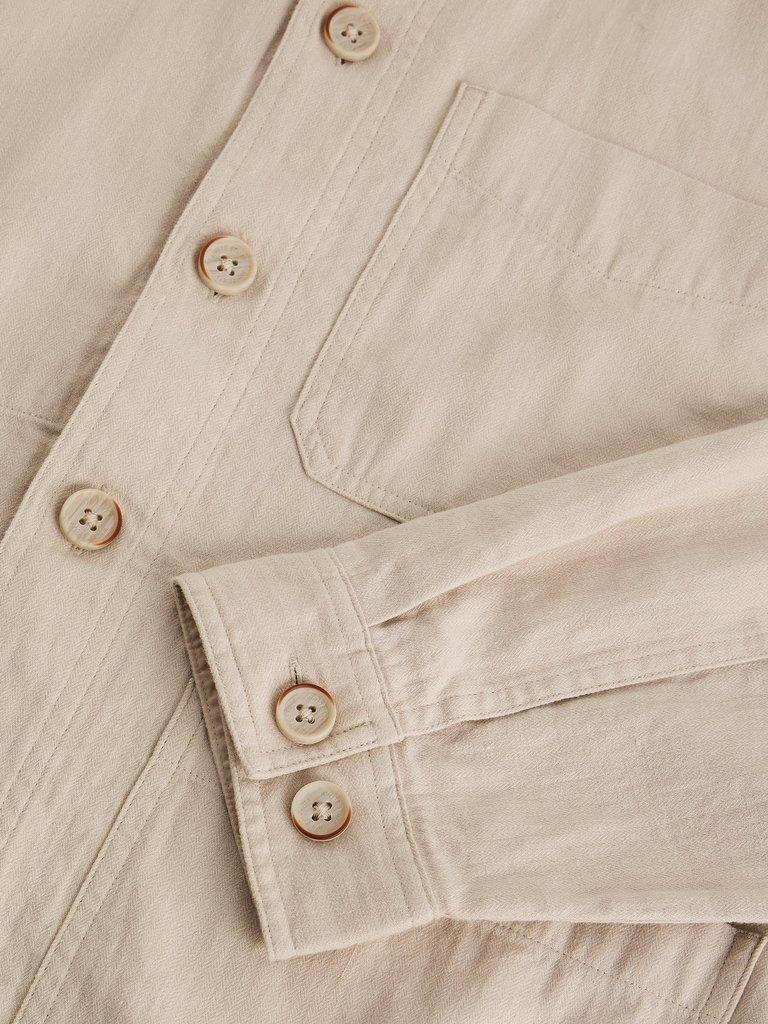 Westgate Linen Blend Jacket in LIGHT TAN - FLAT DETAIL