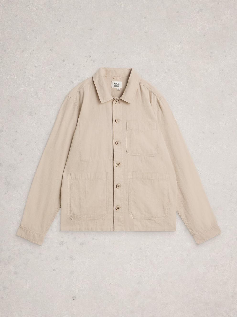Westgate Linen Blend Jacket in LIGHT TAN - FLAT FRONT
