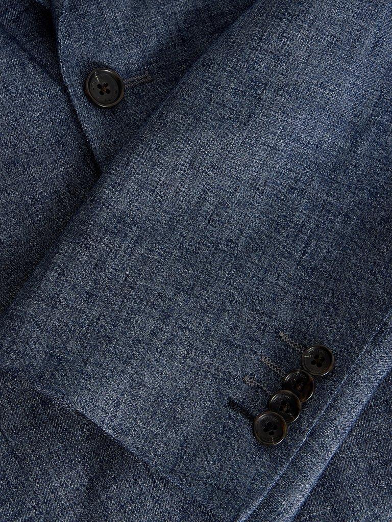Dundee Linen Blend Blazer in INDIGO BLE - FLAT DETAIL
