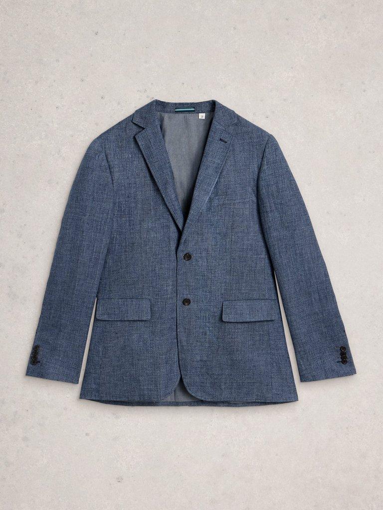 Dundee Linen Blend Blazer in INDIGO BLE - FLAT FRONT