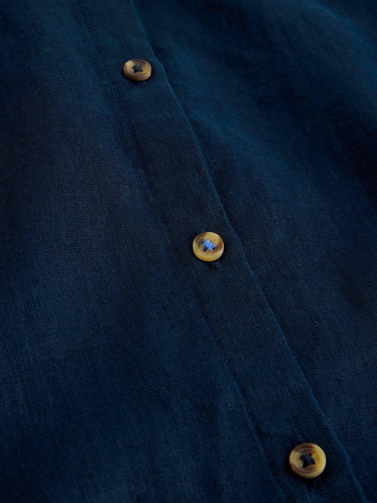 Cassie Linen Shirt in DARK NAVY - FLAT DETAIL