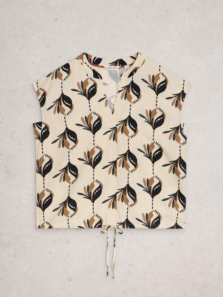 Nicole Linen Blend Sleeveless Top in IVORY PR - FLAT FRONT