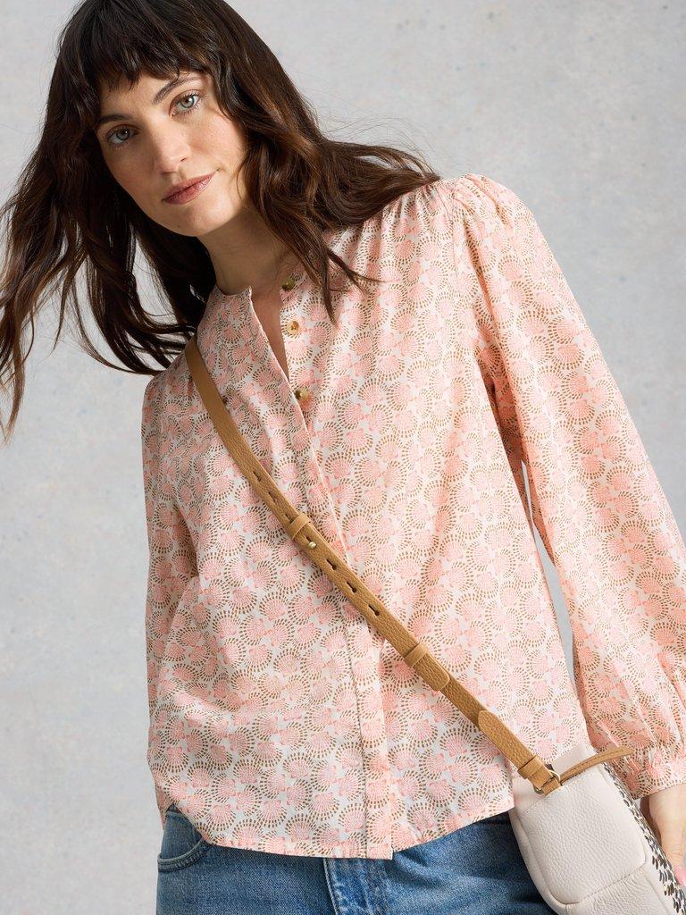 Lana Organic Cotton Top in PINK MLT - LIFESTYLE