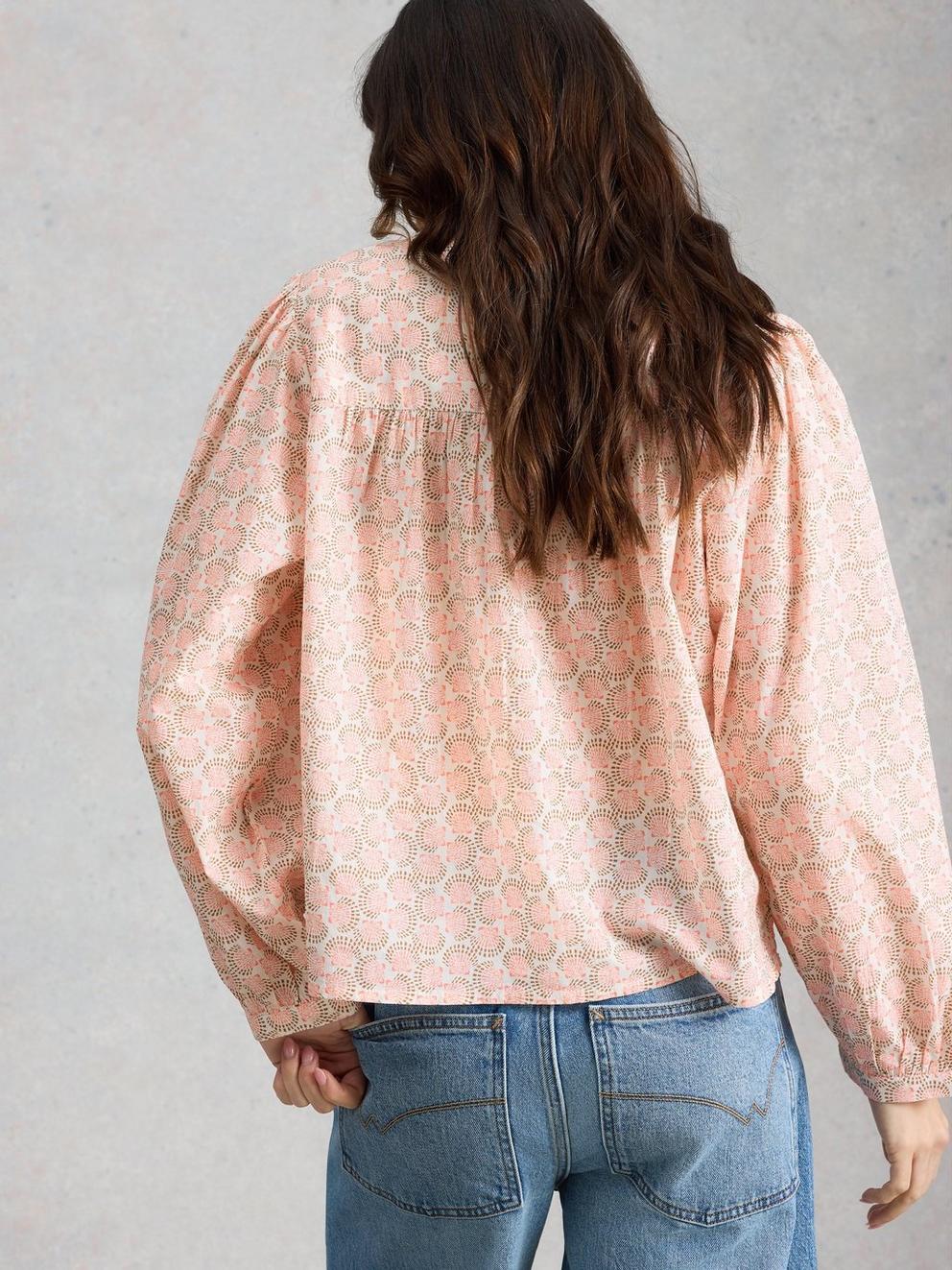 Lana Organic Cotton Top in PINK MLT - MODEL BACK