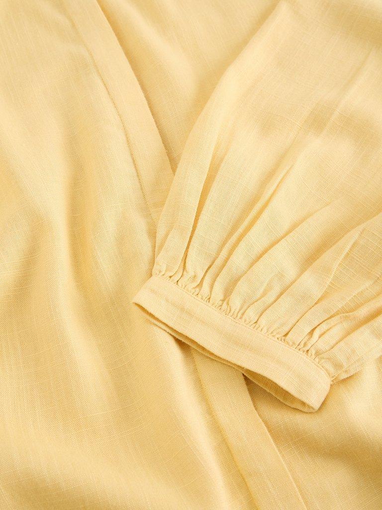 Lana Linen Blend Top in LGT YELLOW - FLAT DETAIL