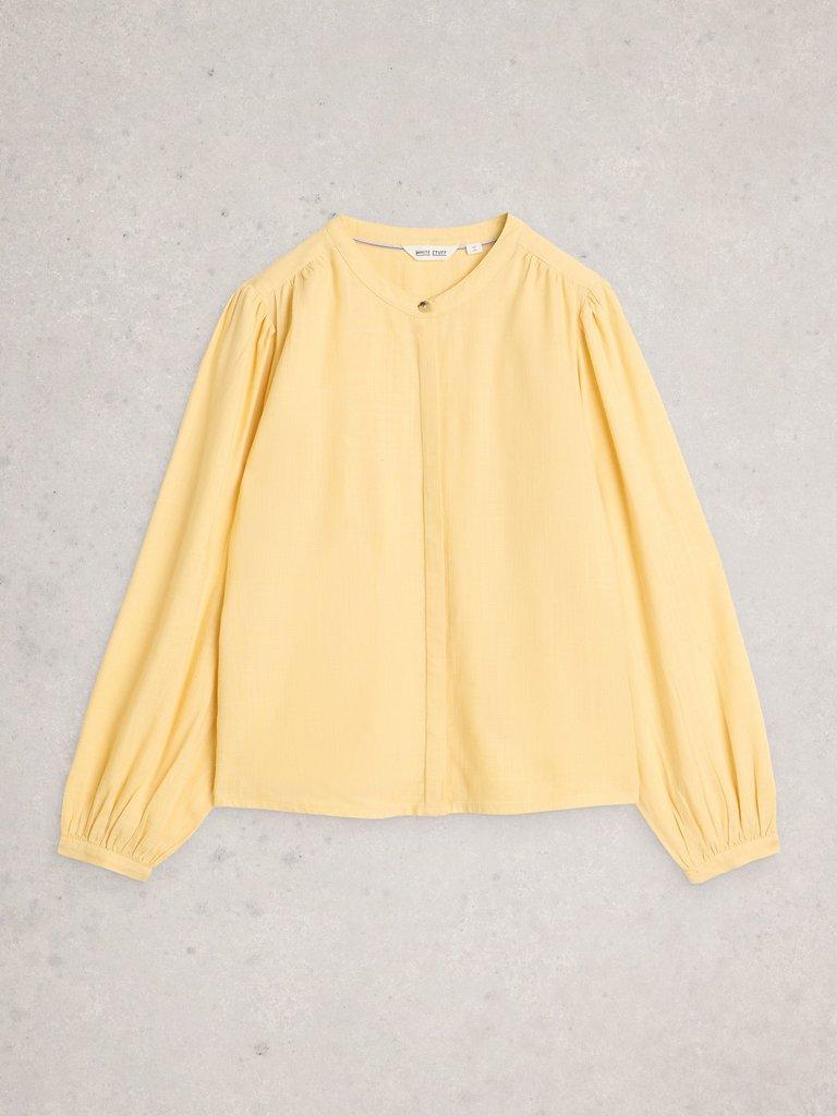 Lana Linen Blend Top in LGT YELLOW - FLAT FRONT