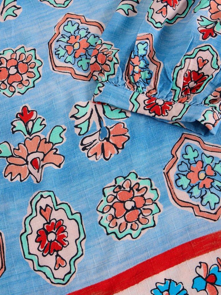 Alexa Shell Top in BLUE PR - FLAT DETAIL