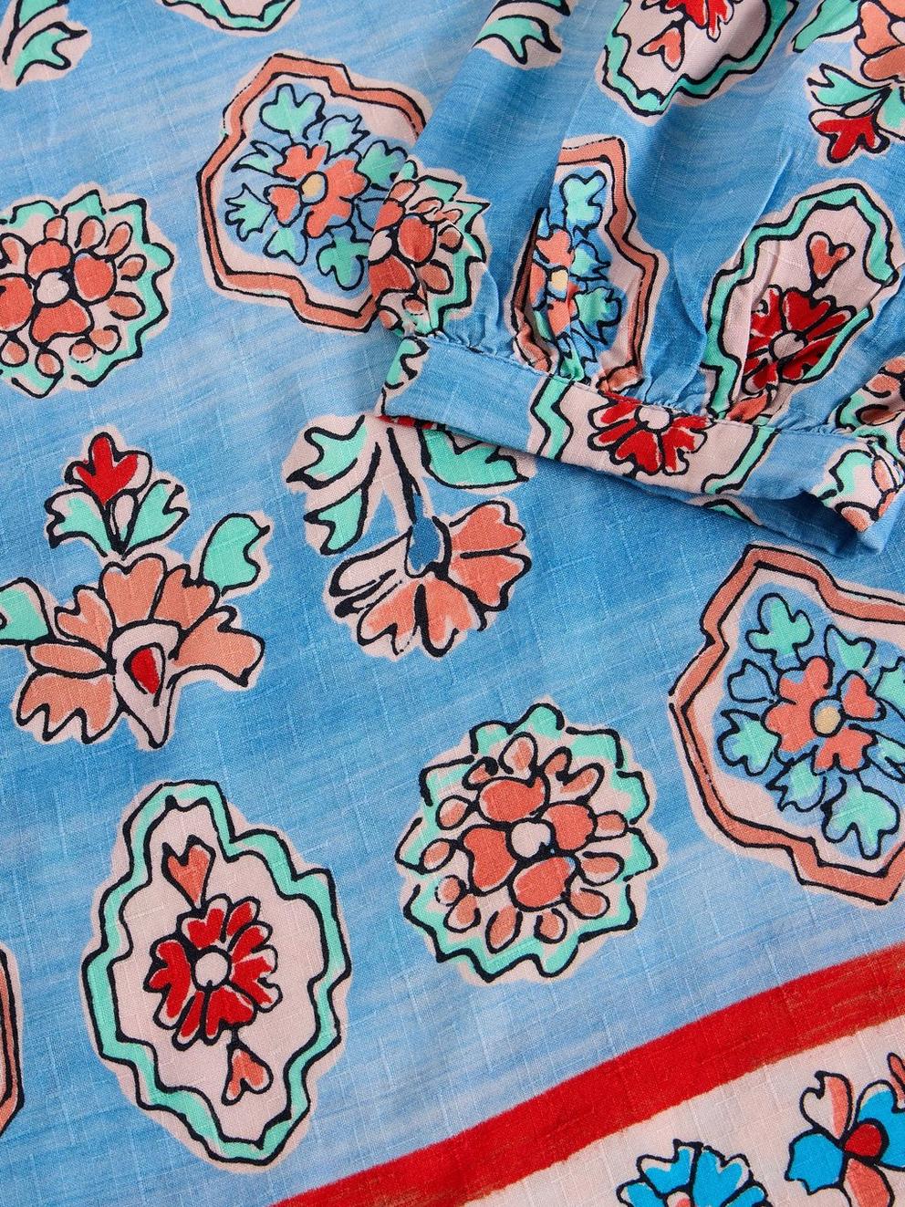 Alexa Shell Top in BLUE PR - FLAT DETAIL