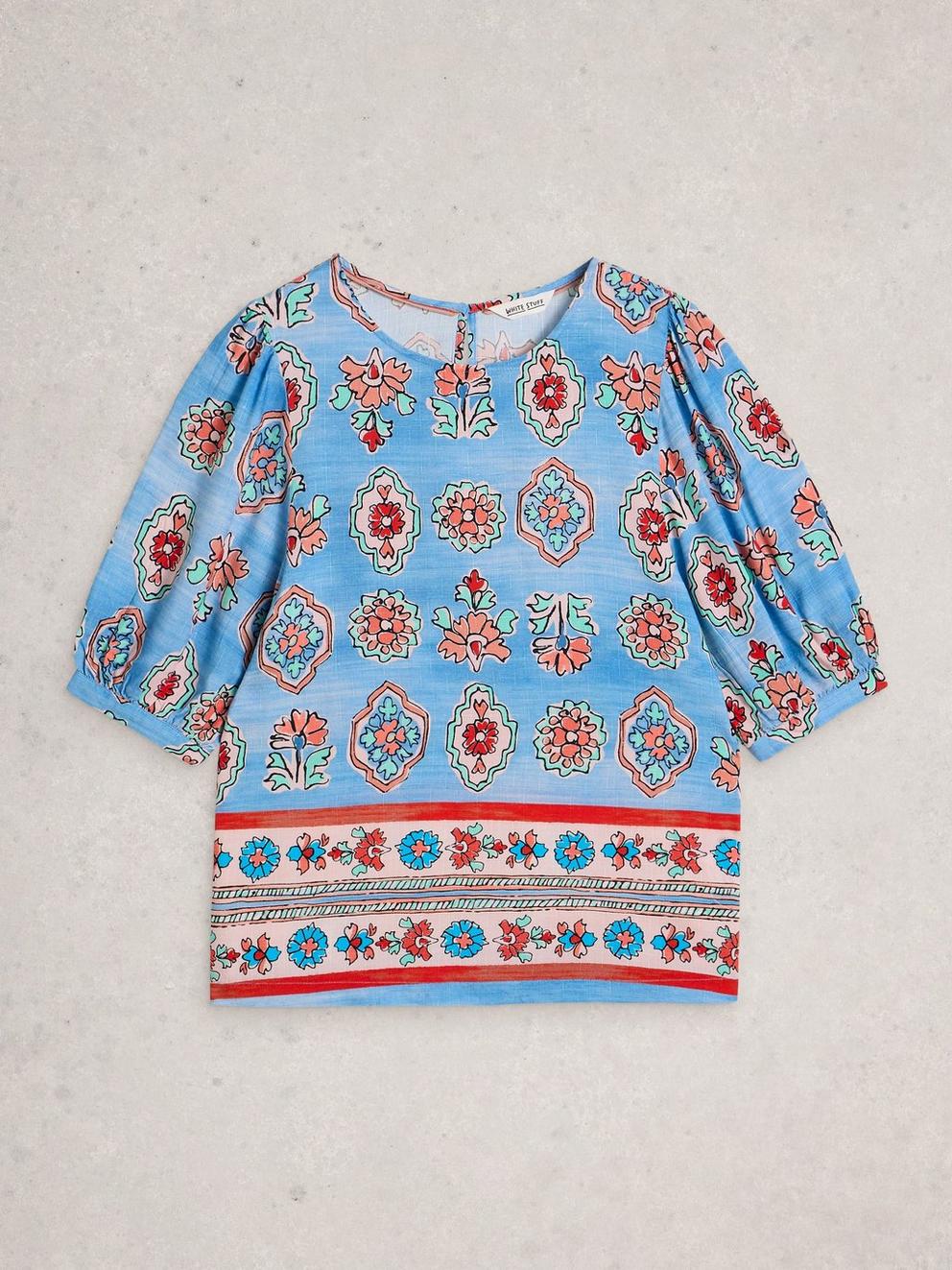 Alexa Shell Top in BLUE PR - FLAT FRONT