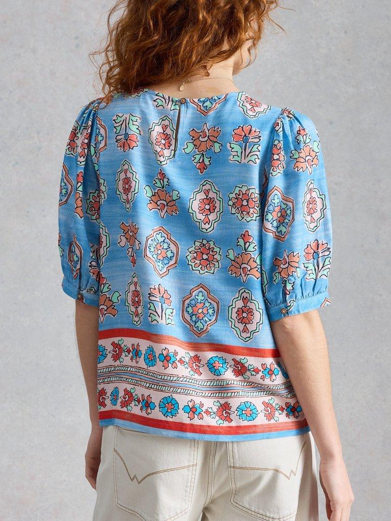 Alexa Shell Top in BLUE PR - MODEL BACK