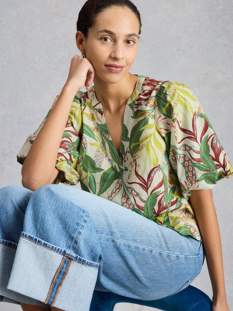 Bex Cotton Top in IVORY PR - MODEL FRONT