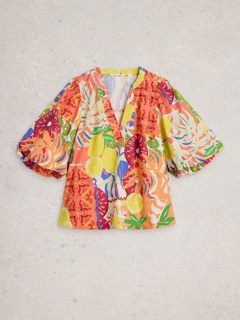 Bex Cotton Top in YELLOW MLT - FLAT FRONT