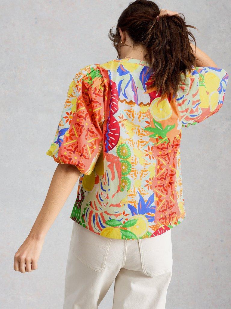 Bex Cotton Top in YELLOW MLT - MODEL BACK