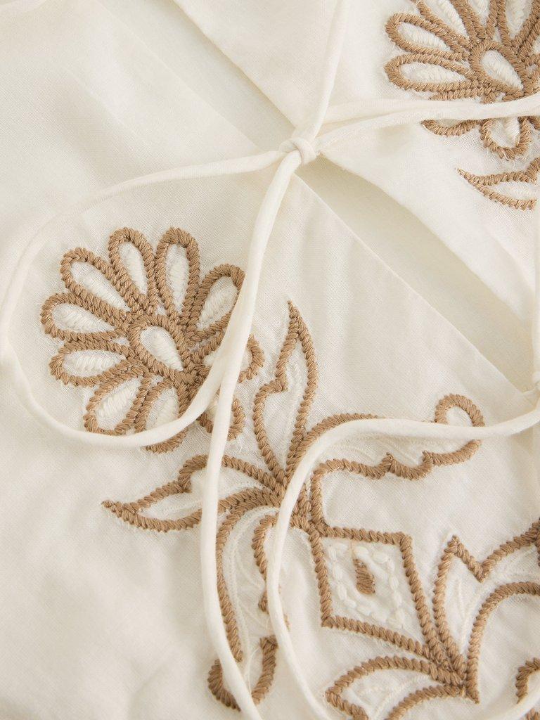 Erin Tie Front Top in NAT WHITE - FLAT DETAIL