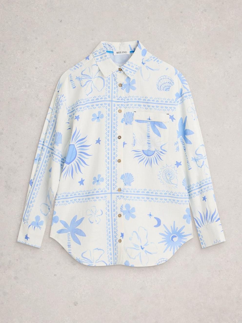 Penny Beach Shirt in IVORY PR - FLAT FRONT
