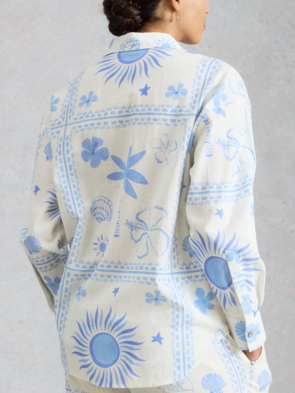 Penny Beach Shirt in IVORY PR - MODEL BACK