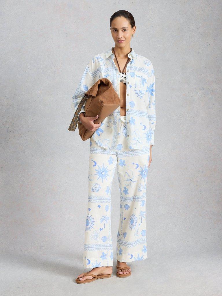 Penny Beach Shirt in IVORY PR - MODEL FRONT