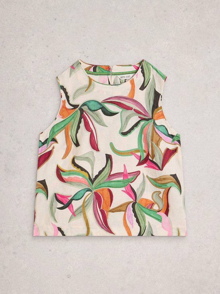 Matilda Linen Vest in NAT PR - FLAT FRONT