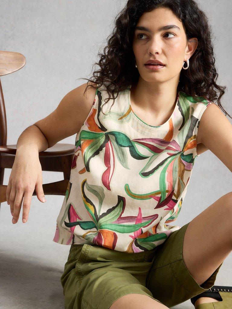 Matilda Linen Vest in NAT PR - LIFESTYLE