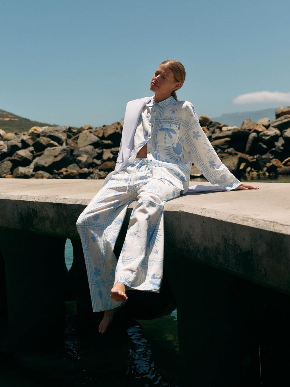 Penny Beach Trouser in IVORY PR - MIXED