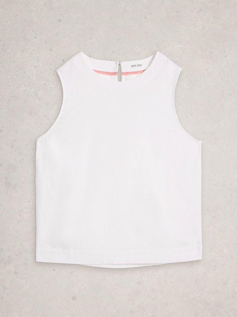 Paradise Linen Vest in BRIL WHITE - FLAT FRONT