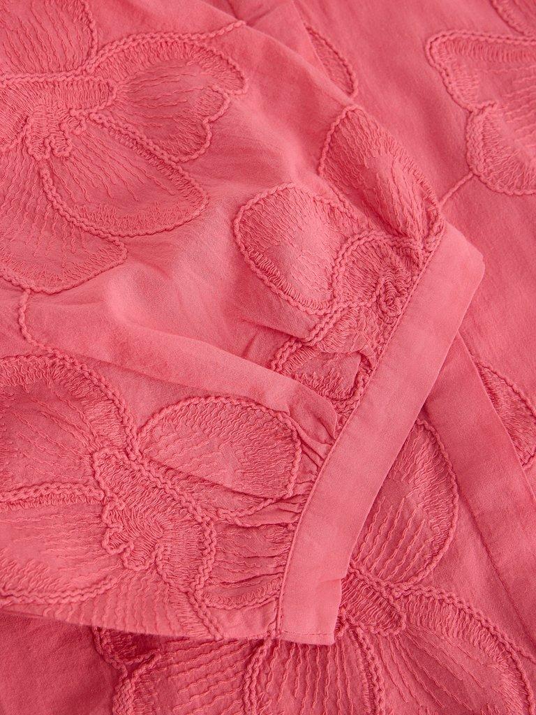 Lana Embroidered Top in MID PINK - FLAT DETAIL
