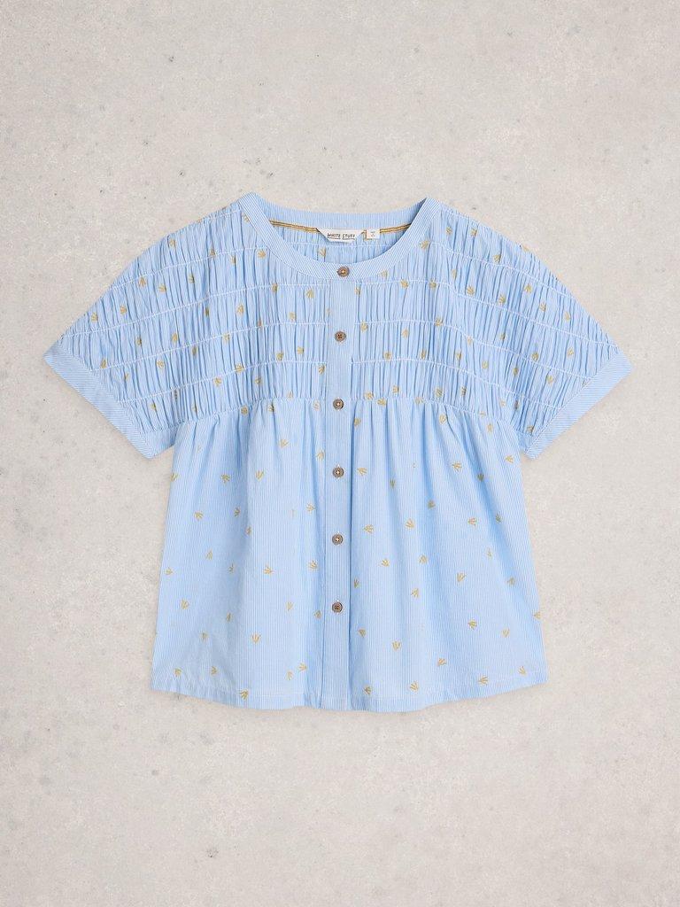 Tammie Organic Cotton Shirt in BLUE MLT - FLAT FRONT
