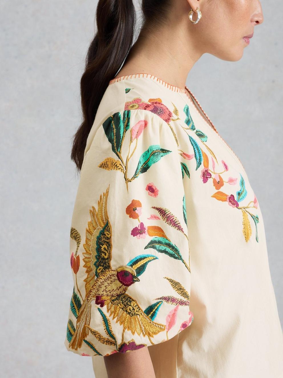 Maeve Embroidered Top in IVORY MLT - LIFESTYLE