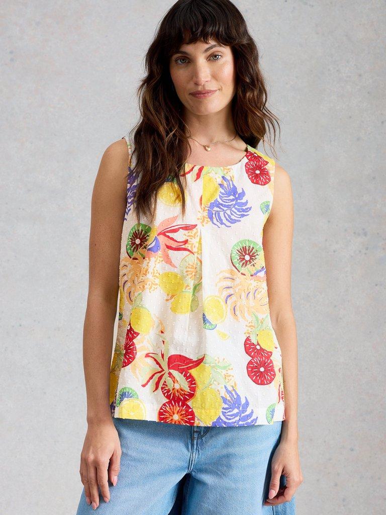 Paradise Organic Cotton Vest in IVORY PR - MODEL DETAIL