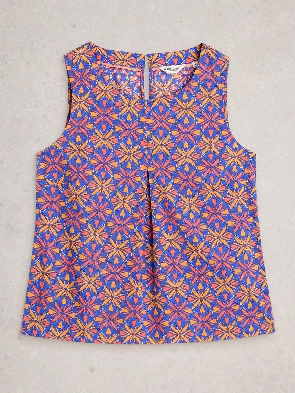 Paradise Organic Cotton Vest in PINK MLT - FLAT FRONT