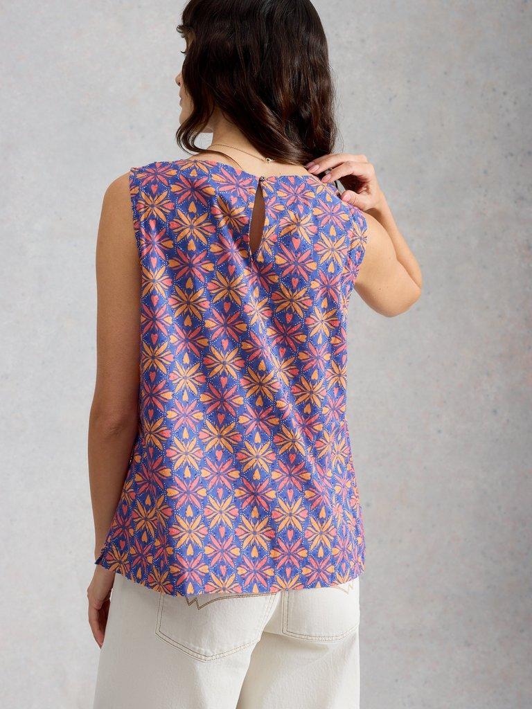Paradise Organic Cotton Vest in PINK MLT - MODEL BACK